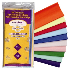 Pacon Kolorfast Art Tissue 20"x30" 10 Sheets Assorted