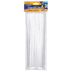 Creativity Street Jumbo Chenille Stems 12" 100 Pack White