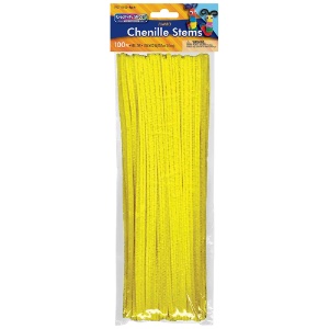 Creativity Street Jumbo Chenille Stems 12" 100 Pack Yellow