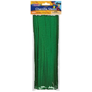 Creativity Street Jumbo Chenille Stems 12" 100 Pack Dark Green
