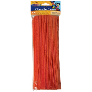 Creativity Street Jumbo Chenille Stems 12" 100 Pack 6mm Orange