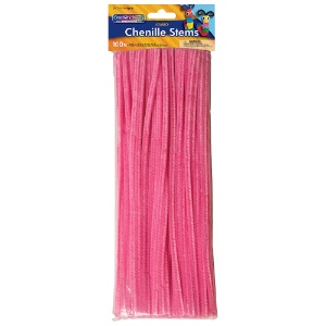 Creativity Street Jumbo Chenille Stems 12" 100 Pack 6mm Pink