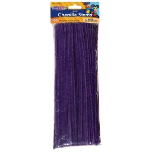 Creativity Street Jumbo Chenille Stems 12" 100 Pack 6mm Purple