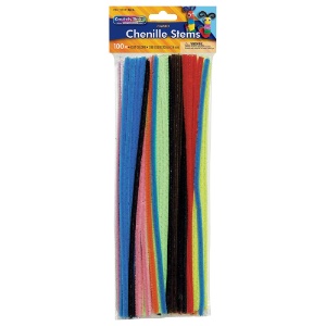 Creativity Street Jumbo Chenille Stems 12" 100 Pack Assorted
