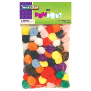 Creativity Street Pom Pons 1" x 100 Pack Assorted