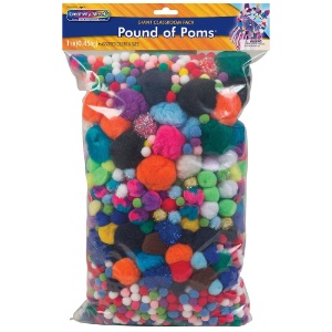 Creativity Street Giant Classroom Pom Pons 1lb Assorted
