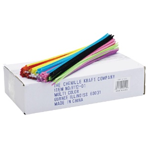 Creativity Street Jumbo Chenille Stem 4mm Classroom 12" x 1000 Pack Assorted