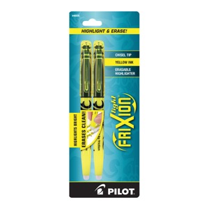 Pilot FriXion Light Erasable Highlighter 2 Pack Yellow