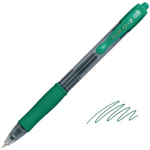 Pilot G2-07 Retractable Gel Rollerball Pen 0.7mm Green