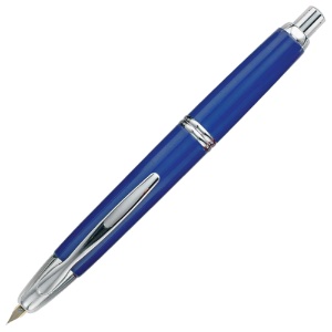 Pilot Vanishing Point Fountain Pen, Fine - Blue with Rhodium Accent