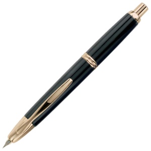 Pilot Vanishing Point Fountain Pen, Fine - Black with Gold Accents