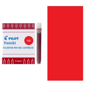 Pilot Namiki Fountain Pen Ink Cartridge 6 Pack Red