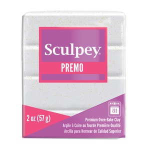 Sculpey Premo Polymer Oven-Baked Clay 2oz White Gold Glitter 5132