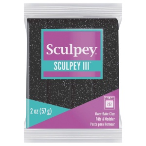 Sculpey Sculpey III Oven-Bake Polymer Clay 2oz Black Glitter 541