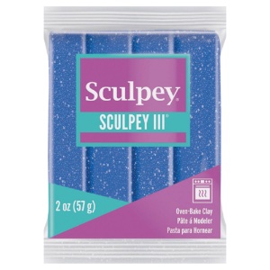 Sculpey Sculpey III Oven-Bake Polymer Clay 2oz Blue Glitter 549