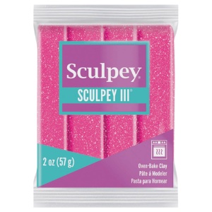 Sculpey Sculpey III Oven-Bake Polymer Clay 2oz Pink Glitter 558