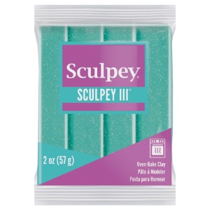 Sculpey Sculpey III Oven-Bake Polymer Clay 2oz Turquoise Glitter 574