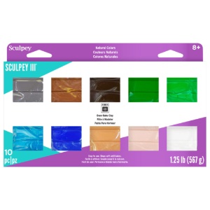 Sculpey Sculpey III Oven-Baked Polymer Clay Multi-Pack 10 x 2oz Set Natural