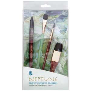 Princeton Neptune Synthetic Squirrel Brush Series 4750 Essentials 4 Set