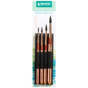 Princeton Neptune Synthetic Squirrel Brush Series 4750 Travel 4 Set