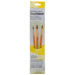 Princeton REALVALUE Synthetic Brush Series 9100 Camel 3 Set
