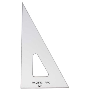 Pacific Arc Acrylic 30/60 Triangle 12" Topaz