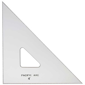 Pacific Arc Acrylic 45/90 Triangle 4" Topaz