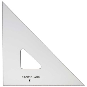 Pacific Arc Acrylic 45/90 Triangle 8" Topaz