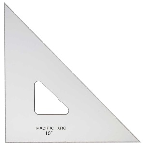 Pacific Arc Acrylic 45/90 Triangle 10" Topaz