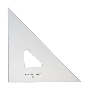 Pacific Arc Acrylic 45/90 Triangle 6" Topaz