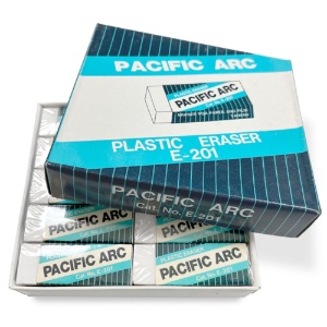 Pacific Arc Soft White Plastic Eraser 20pk