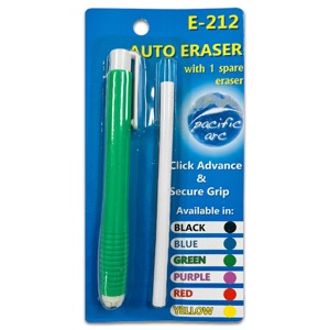 Pacific Arc Auto Eraser Green/White with 1 Refill