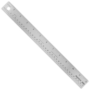 Steel Rule 12" w/ Non-Slip Back (Inch 1/16th, Pica-6 & 12 Points)