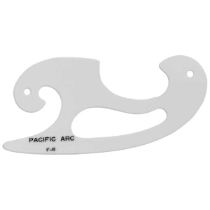 Pacific Arc Professional #8 Transparent Irregular French Curve 6"