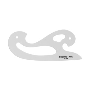Pacific Arc Professional #14 Transparent Irregular French Curve 7"