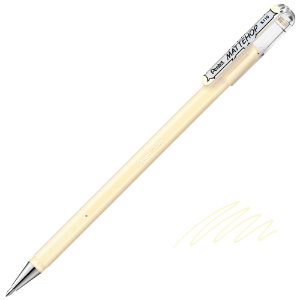 Pentel Arts MATTEHOP Hybrid Gel Roller Pen 1.0mm Ivory White