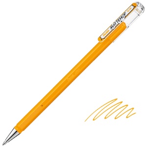 Pentel Arts MATTEHOP Hybrid Gel Roller Pen 1.0mm Yellow Orange