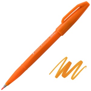 Pentel Arts Sign Pen Brush Orange