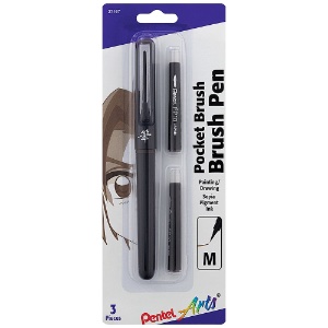 Pentel Arts Pocket Brush Pen w/ Refill Sepia
