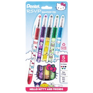 Pentel RSVP Sanrio Ballpoint Pen 5 Set 0.7mm Assorted #1