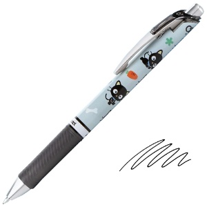 Pentel EnerGel RTX Retractable Liquid Gel Pen 0.7mm Chococat Black