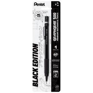 Pentel GraphGear 500 Mechanical Drafting Pencil 0.5mm Black Edition