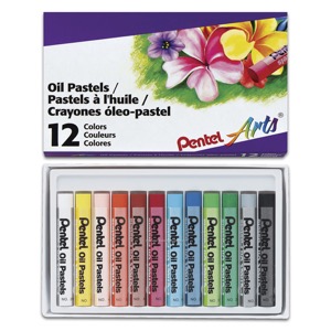 Pentel Arts Oil Pastels, Set of 16 Colors, 1 Dozen (12 Packs), Bulk /  Classroom Pack (PHN-16AM)