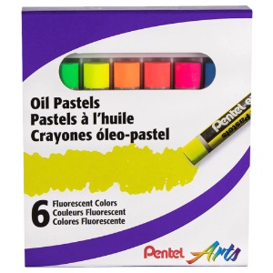 Pentel Arts Oil Pastel 6 Set Fluorescent Colors
