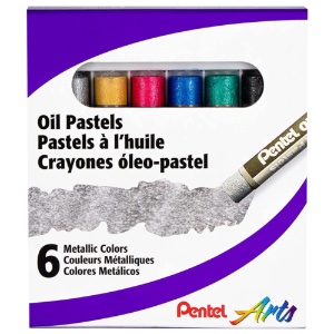Pentel Arts Oil Pastels 6 Set Metallic Colors