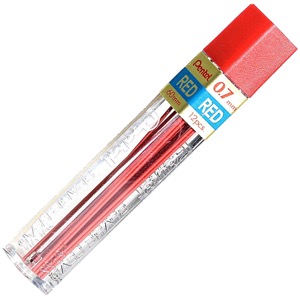Pentel Mechanical Lead 12 Pieces 0.7mm Red
