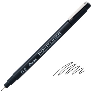 Pentel Arts Pointliner Pigment Pen 0.3mm Black