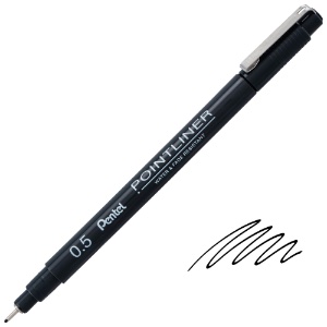 Pentel Arts Pointliner Pigment Pen 0.5mm Black