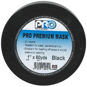 Pro Tapes Pro Premium Masking Tape 1"x60yd Black