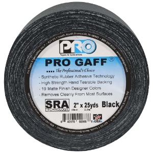 Pro Tapes Pro Gaff Gaffers Tape 2" x 25yd Black